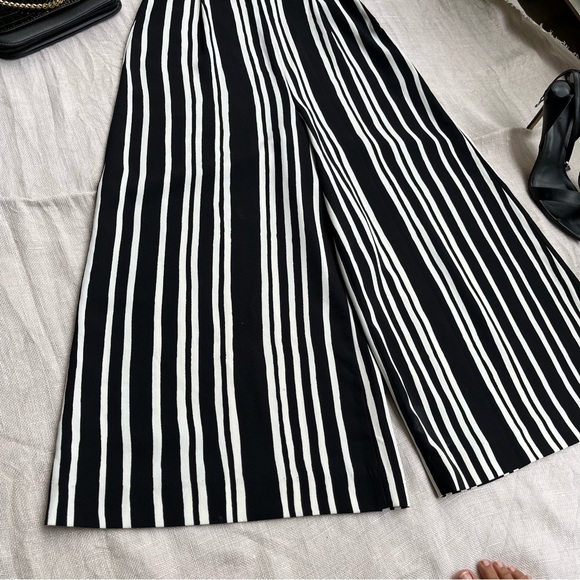 SOLD ❌ Black White Striped Strapless Jumpsuit - Picture 4 of 13